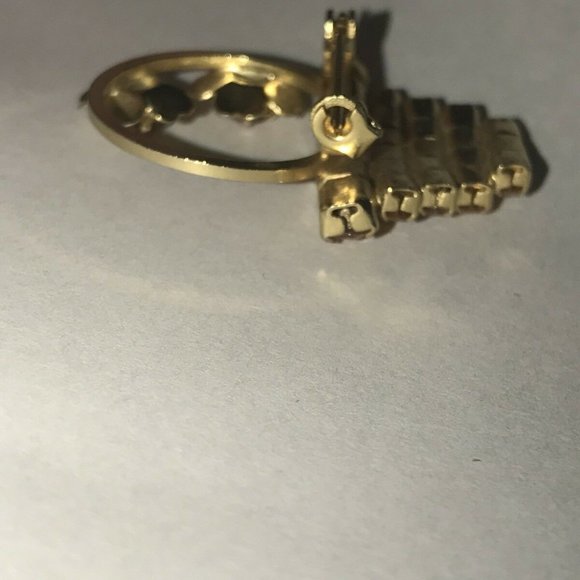 Vtg Brooch Yellow Flowers Basket Glass Rhinestone - Picture 9 of 10